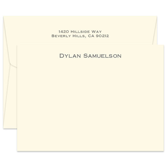 Triple Thick Executive Flat Note Cards - Raised Ink